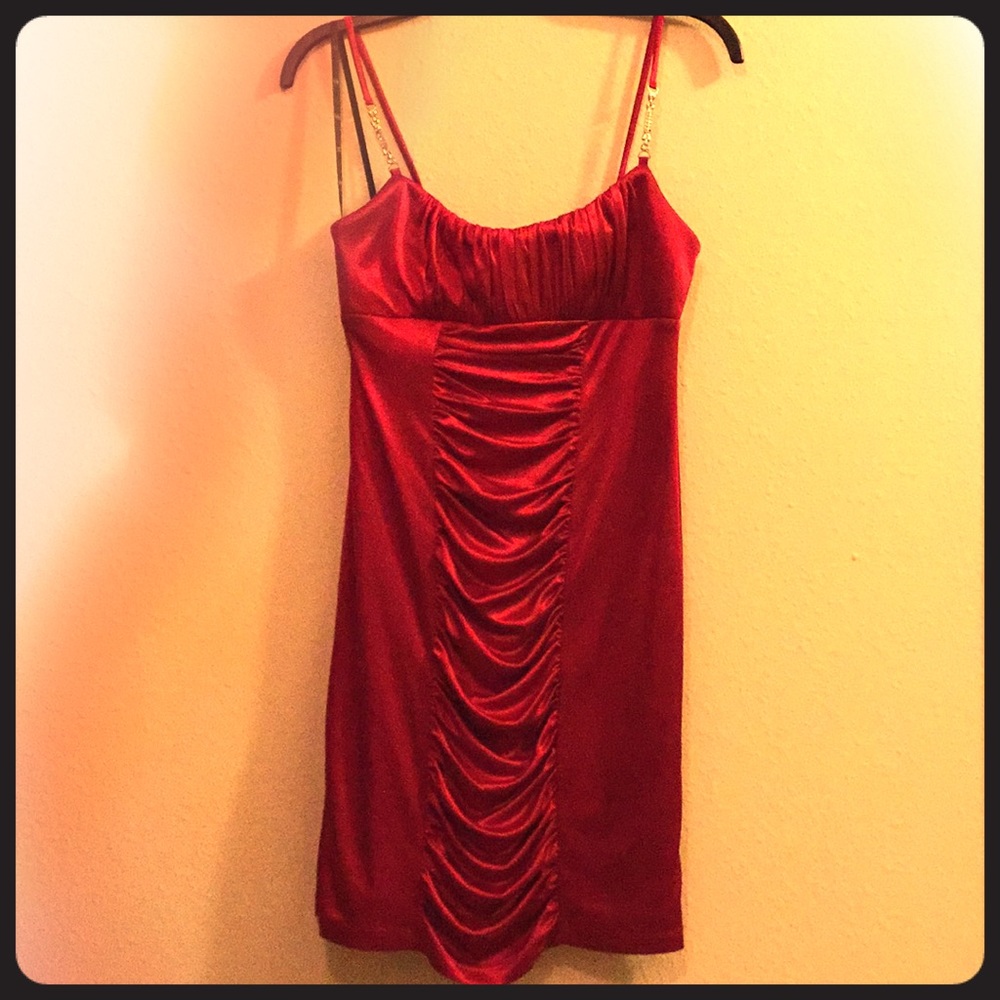 Red Semi-Sheer Dress
